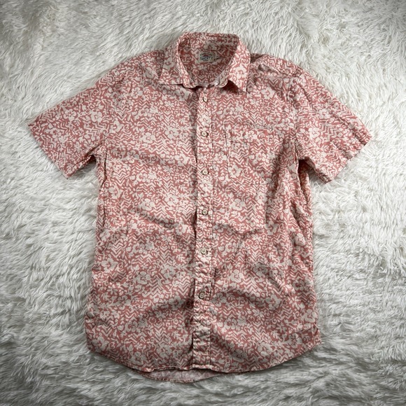 Faherty Other - Faherty Shirt Mens Small‎ Coral Short Sleeve Button Down Hemp Tencel Floral Camp
